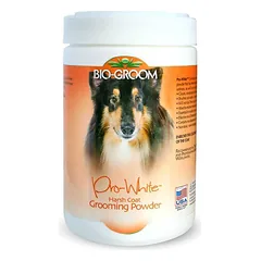 Bio-groom Pro-White Harsh Coat – pudra šiurkščiam kailiui šunims ir katėms (paryškina spalvą), 226gr