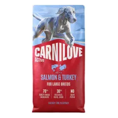 Carnilove Active sausas pašaras su lašiša ir kalakutiena didelių veislių šunims - Pet24