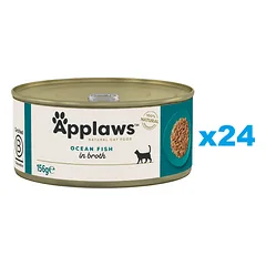 APPLAWS Cat Adult Ocean Fish in Broth vandenyno žuvys sultinyje 24x156 g
