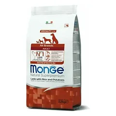 Monge All Breeds Adult Monoprotein su ėriena, ryžiais ir bulvėmis, sausas maistas šunims 2,5 kg