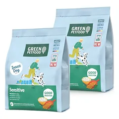 GREEN PETFOOD InsectDog Sensitive 2x900g jautriems šunims su vabzdžiais ir ryžiais