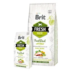 Brit Fresh sausas maistas aktyviems šunims su antiena ir soromis 12 kg
