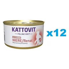 KATTOVIT Feline Diet Niere/Renal Lamb su ėriena 12 x 85 g