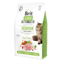 Brit Care Cat GF Senior Weight Control sausas maistas vyresnio amžiaus katėms katėms, 2 kg