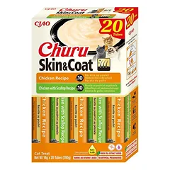 CHURU Skin & Coat kreminis skanėstas su vištiena katėms, 20 vnt.