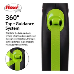 Flexi New Neon Tape juostinis, žalias pavadėlis šunims, S, 5 m — 4 nuotrauka