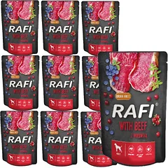 Rafi su jautiena šunims - paketėlis 10x300g (juoda pakuotė)