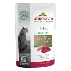 Almo Nature HFC Natural Vištienos ir vištienos drėgnas maistas suaugusiems katėms, 55 g