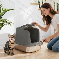 Katinų tualetas tamsiai pilkas-juodas — 2 nuotrauka