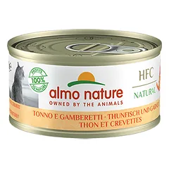 Almo Nature HFC Natural tuno ir krevečių drėgnas maistas suaugusioms katėms, 70 g