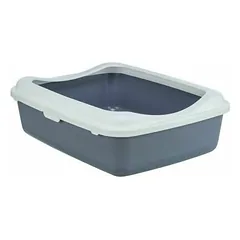 Trixie Classic Cat Litter Tray with Rim, 37 x 15 x 48 cm, Purple/White