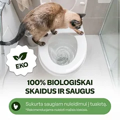Aktyvių kačių kraikas su žaliosios mačia arbatos esencija, 2 mm granulė, 2,6 kg / 6 l — 5 nuotrauka