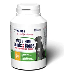 GIGI MAX STRONG locītavām un kauliem paredzēts papildinājums suņa kaulu un locītavu funkcijai, N90