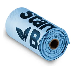 STARCH BAG Kompostuojamieji BIO maišeliai išmatoms 1 ritinėlis x 15 vnt., mėlynos spalvos