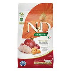 N&D PUMPKIN – CAT Dry Quail&Pomegr NEUTERED ADULT 1,5 kg