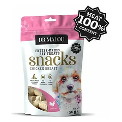 Dr Malou Dog Freeze-Dried Chicken Breast Meat Cube Treats 50 g