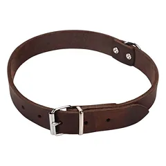 Beeztees antkaklis šunims iš odos, rudas, Reguliavimas: 23 - 28 cm — 5 nuotrauka