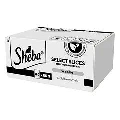 SHEBA Selection Select Slices Poultry Flavour Sachets 120x85 g - drėgnas visavertis maistas suaugusioms katėms, su padažu