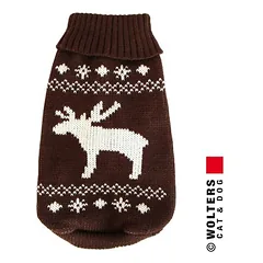 Wolters Strickpullover Elch braun/weiß