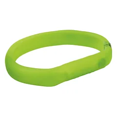 TRIXIE LED antkaklis USB, platus, silikonas, M-L: 50 cm/18 mm, žalias