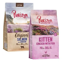 Purizon mišri ekonominė pakuotė 3 x 2,5 kg, sausas maistas katėms, Urgetreide Mix: Huhn mit Fisch / Sterilised Huhn mit Fisch / Kabeljau — 5 nuotrauka