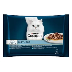 GOURMET Perle suaugusių kačių maistas Meat Duet 4x85g