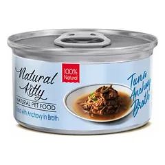 Natural Kitty Cat Broth Serie Tuna with Anchovy in Broth 80 g nuotrauka
