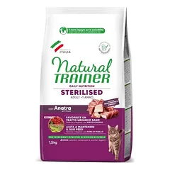 NATURAL TRAINER Cat adult Sterilised DUCK su antiena 1.5kg