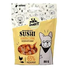 Mr.Bandit Sushi su vištiena ir žuvimi, skanėstai šunims 80 g parduotuvėje petreon.lt