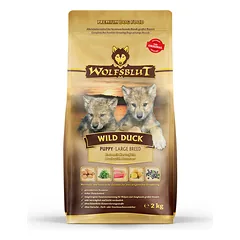WOLFSBLUT Wild Duck Large Breed Puppy sausas maistas jauniems didelių veislių šuniukams su antiena ir bulvėmis, 2 kg