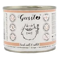 GUSSTO Cat Fresh Calf & Rabbit šlapias kačių ėdalas ėriukas ir triušis 200 g