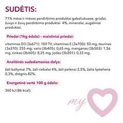 Pilnavertis konservuotas pašaras suaugusiems šunims su žuvimi MY LOVE 100g x 24 — 4 nuotrauka