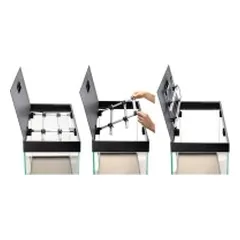 Opti Set 130 akvariumas stačiakampis, juodas, 61x41x56 cm, 130 l — 4 nuotrauka