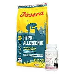 JOSERA Hypoallergenic 12,5kg + LAB-V Allerga Control - Alergijos simptomų palaikymas 45 kapsulės