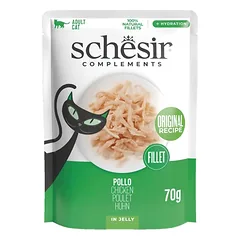 SCHESIR Complements Vištiena želatinoje, 70 g maišelis – papildomas šlapias maistas katėms