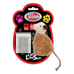 Pet Nova pelės formos žaislas katėms su katžole, 12 cm — 3 nuotrauka