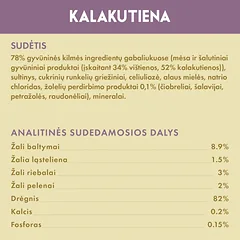 Visų veislių suaugusių sterilizuotų kačių šlapias pašaras su kalakutiena ir vištiena, 85 g — 5 nuotrauka