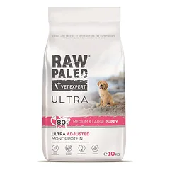 RAW PALEO Ultra Pork Medium&Large Puppy 10kg vidutinių ir didelių veislių šuniukams kiauliena