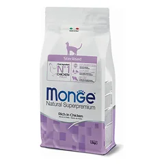 Monge Sterilised Adult Sausas maistas suaugusioms sterilizuotoms katėms (su vištiena) 1,5kg