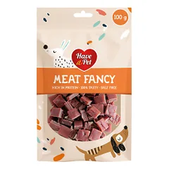 HAP Meat Fancy antienos kubeliai skanėstai šunims, 100 g