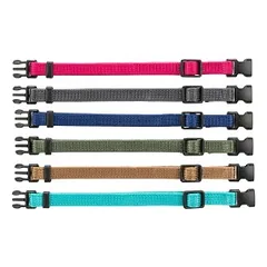 Trixie Junior Antkaklių kompl., M–L 22–35 cm/10 mm, 6 vnt. fuksija, grafito, ind (pak.4)