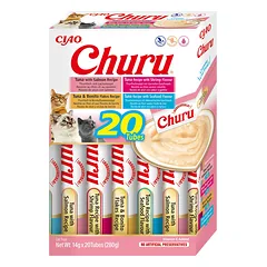 INABA Churu katėms - mišinys su jūros gėrybėmis 20x14g
