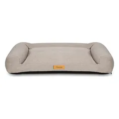 DOGESTE Teddy XL pilkas šuns guolis-sofa, 100 × 65 cm, su nemokamu personalizuotu užrašu — 2 nuotrauka
