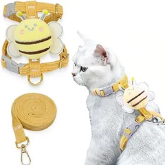 MCBOSON Hundeleine mit Geschirr und verstellbarem Halsband für kleine Hunde