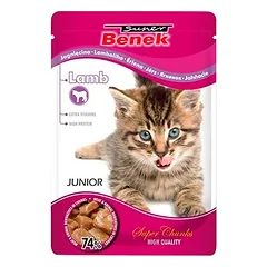Super Benek Super Chunks Kitten, drėgnas maistas kačiukams 24 x 100 g, 100 - 199 g — 2 nuotrauka