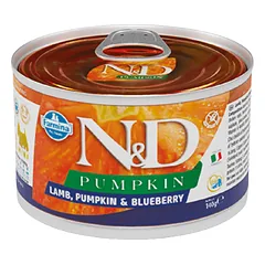 Farmina N&D Dog Pumpkin Lamb Blueberry drėgnas maistas suaugusiems šunims su ėriena, moliūgu ir mėlynėmis, 285 g