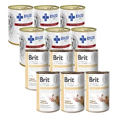 BRIT GF Veterinary Diets Dog Hepatic 6x400g + ENZO VET Hepatic nuo kepenų ligų šunims 6x400g