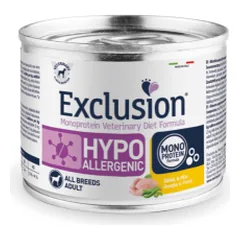 Exclusion Hypoallergenic konservai šunims su putpelių mėsa ir žirniais, 200 g