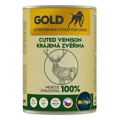 IRONpet Gold Dog Venison cut muscle elnienos raumens konservai šunims