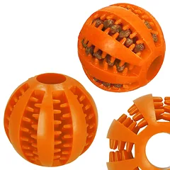 Šuns kramtomas žaislas, oranžinis, 7 cm — 3 nuotrauka